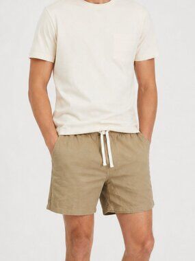 Goodfellow Vintage Pull On Shorts Tan 7" Inseam Mens Size Medium New